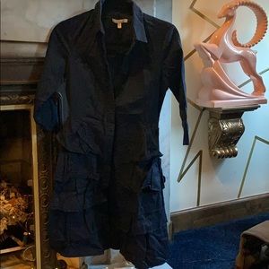 Cynthia Steffe navy ruffled long sleeve dress sz 6